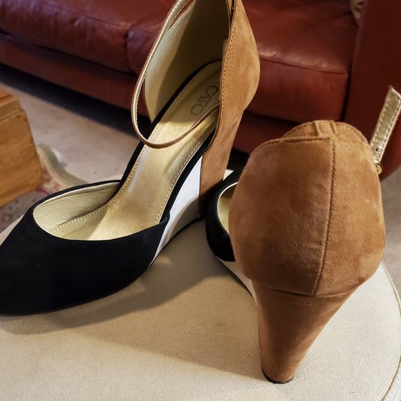 Colorblock anklestrap wedge shoes - Picture 4 of 8